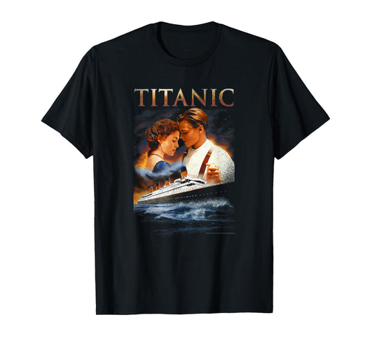 Titanic Iconic Jack & Rose Retro Vintage Big Chest Poster T-Shirt