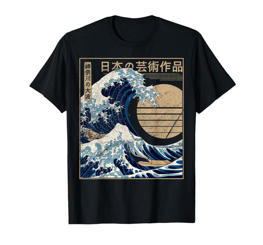 The Great Wave Kanagawa Retro Artwork Japanese Kanagawa Wave T-Shirt