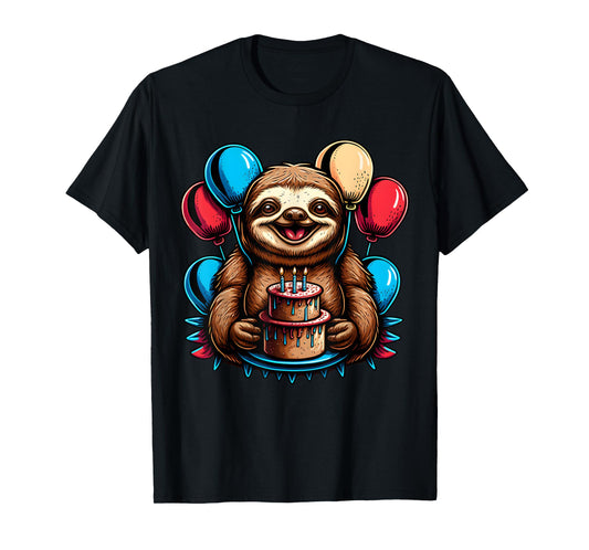 Sloth Birthday Shirt Girl Boy Mom Lazy Sloths Gift T-Shirt