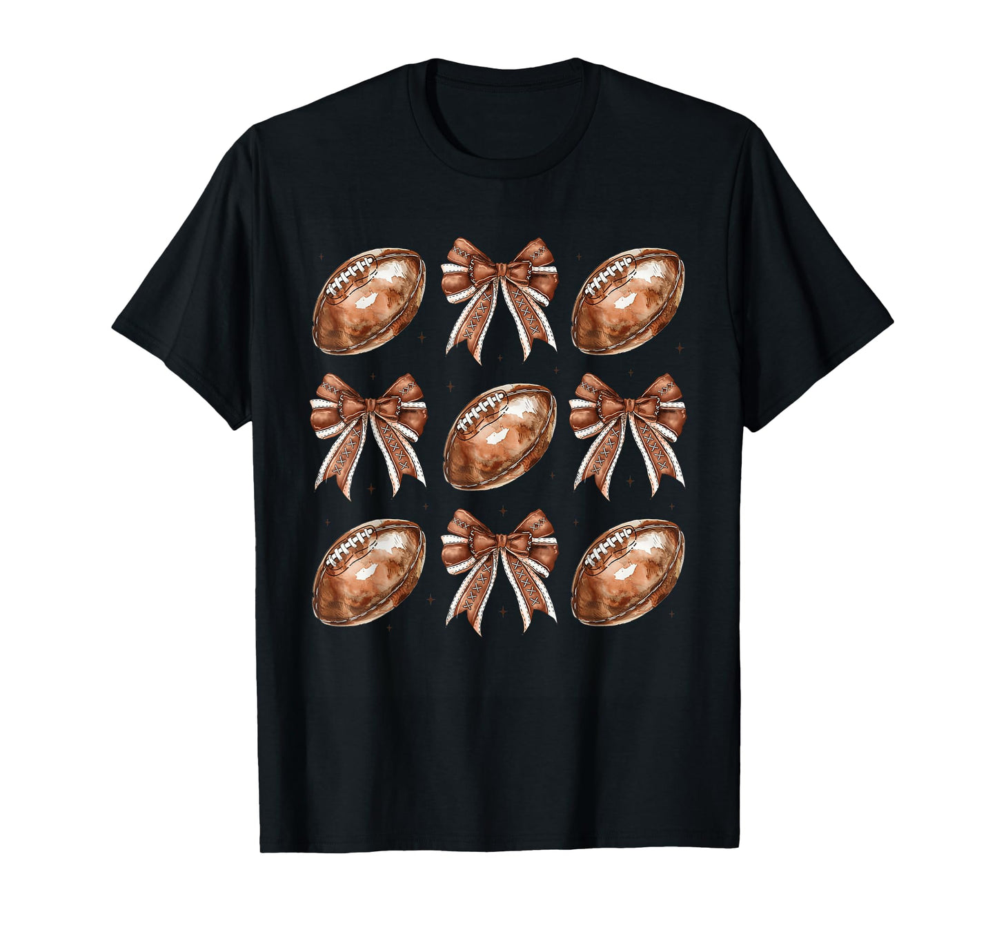 Autumn Coquette Bow Game Day American Football Player Coach T-Shirt