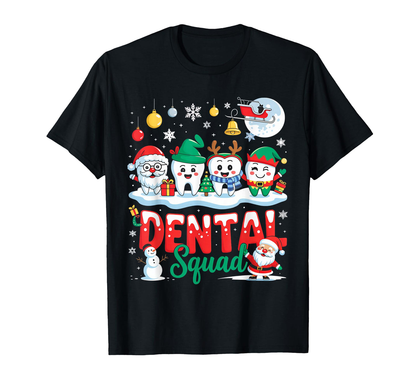 Matching Christmas Dental Squad Dentist Teeth Xmas T-Shirt