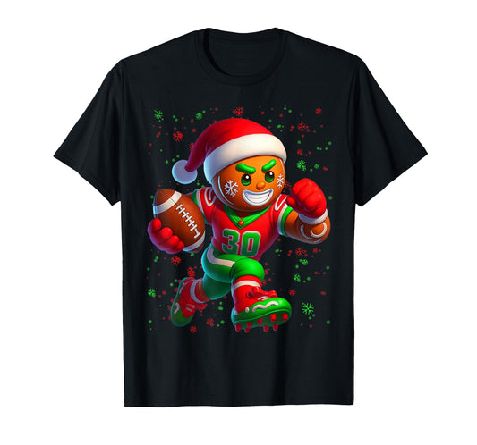 Funny Gingerbread Football Snowflake Christmas Xmas Men Boys T-Shirt