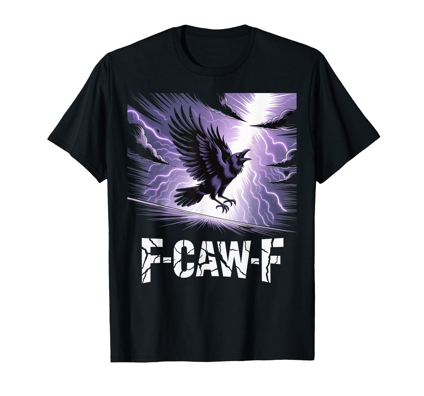 F-Caw-F Crow Funny Gothic Moon Black Bird Halloween T-Shirt
