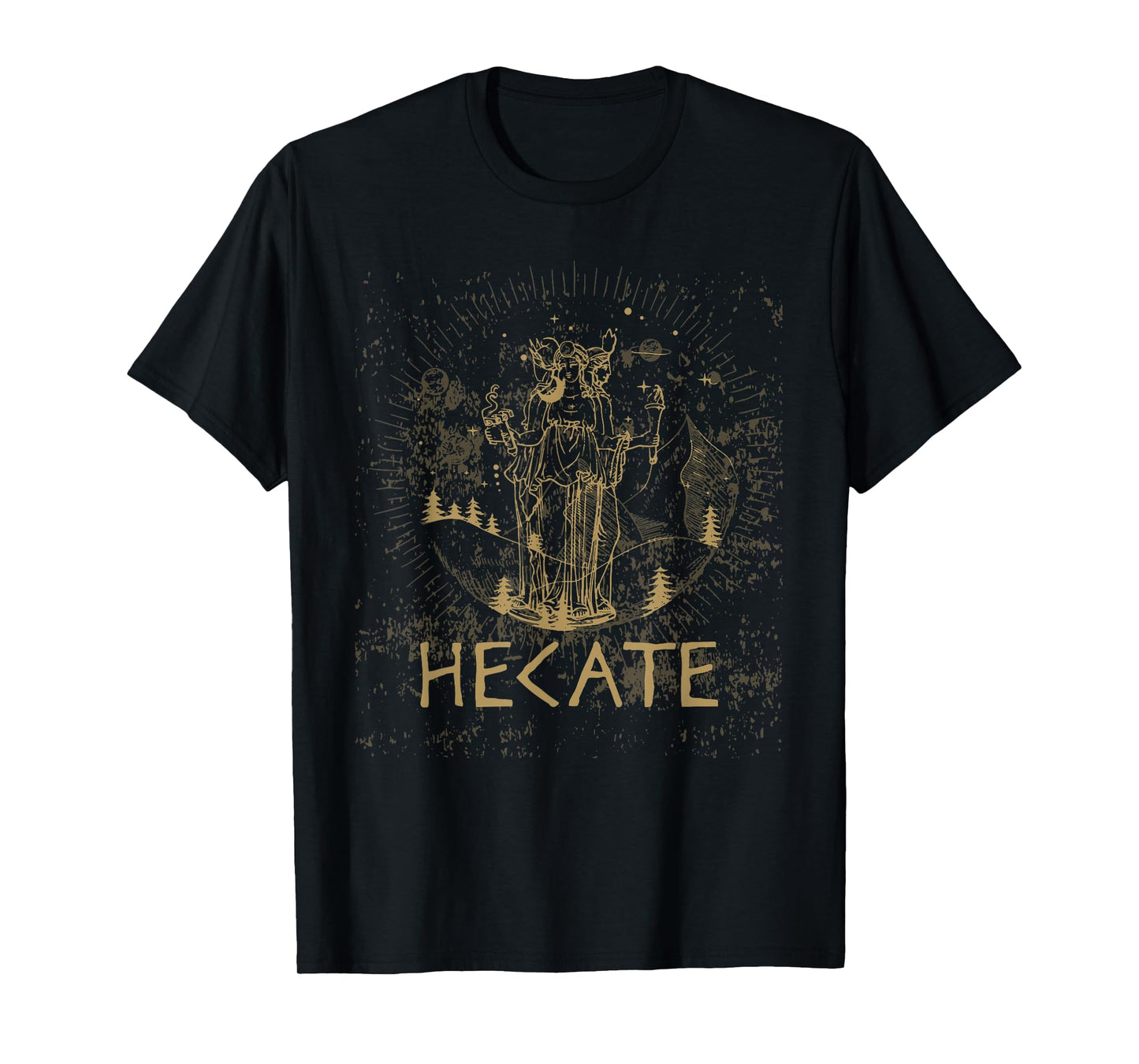 The Goddess Hecate Tarot Card Triple Moon Wiccan Witch T-Shirt