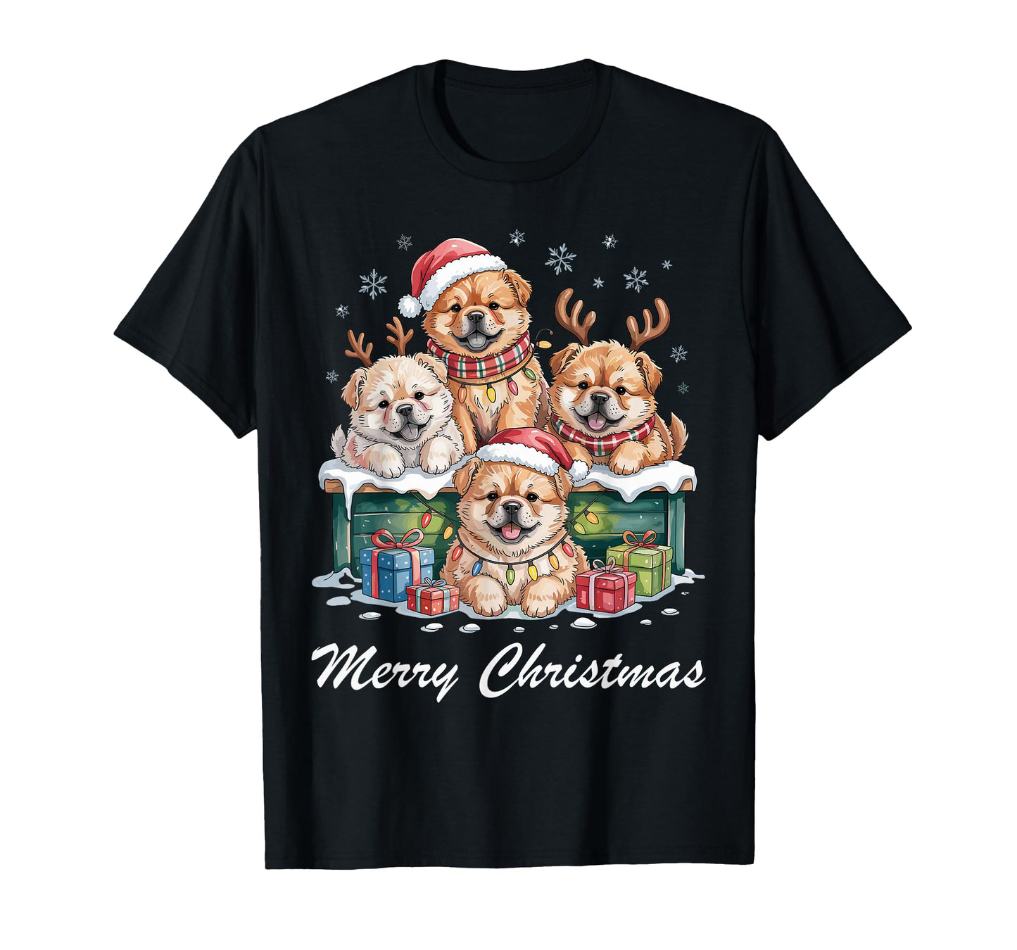 Chow Chow Merry Christmas Funny Dog Lovers Holiday Pajama T-Shirt