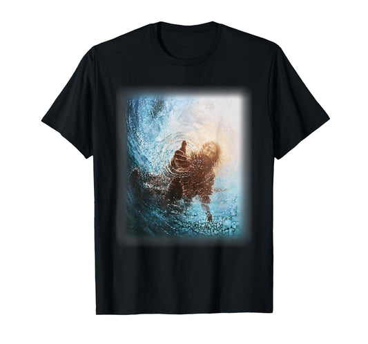 The Hand God Jesus in Water, Jesus Lover Tee T-Shirt