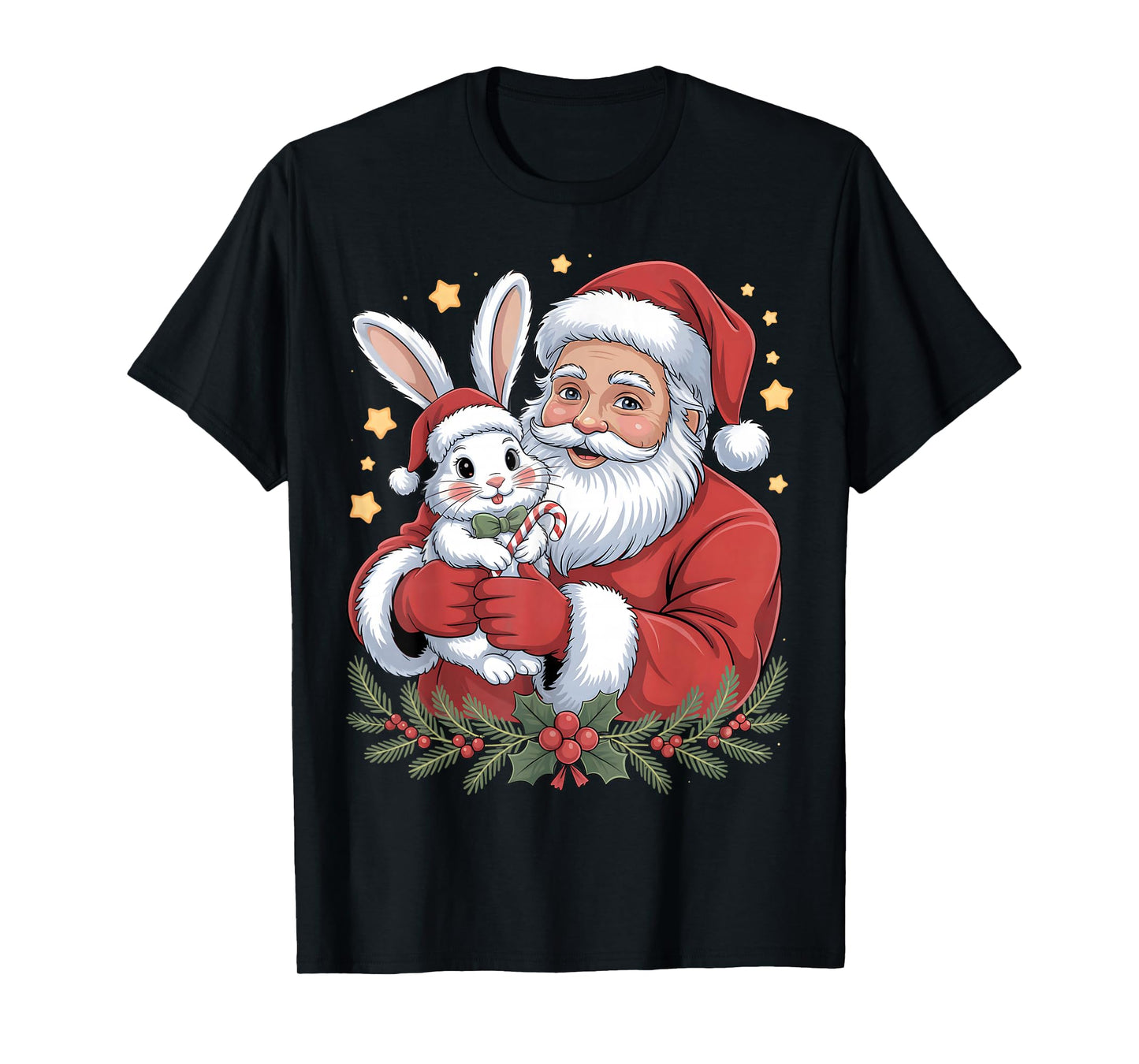 Xmas Rabbit Santa Christmas Holiday Cartoon Xmas Rabbit Gift T-Shirt