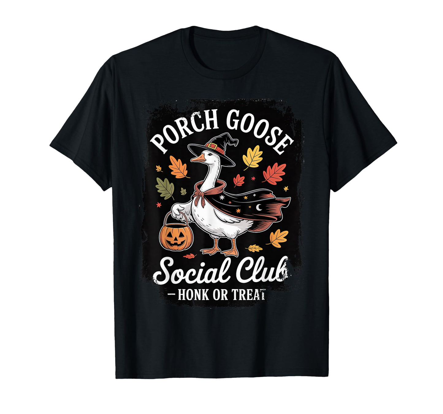 Porch Goose Social Club Honk or Treat Funny Halloween T-Shirt