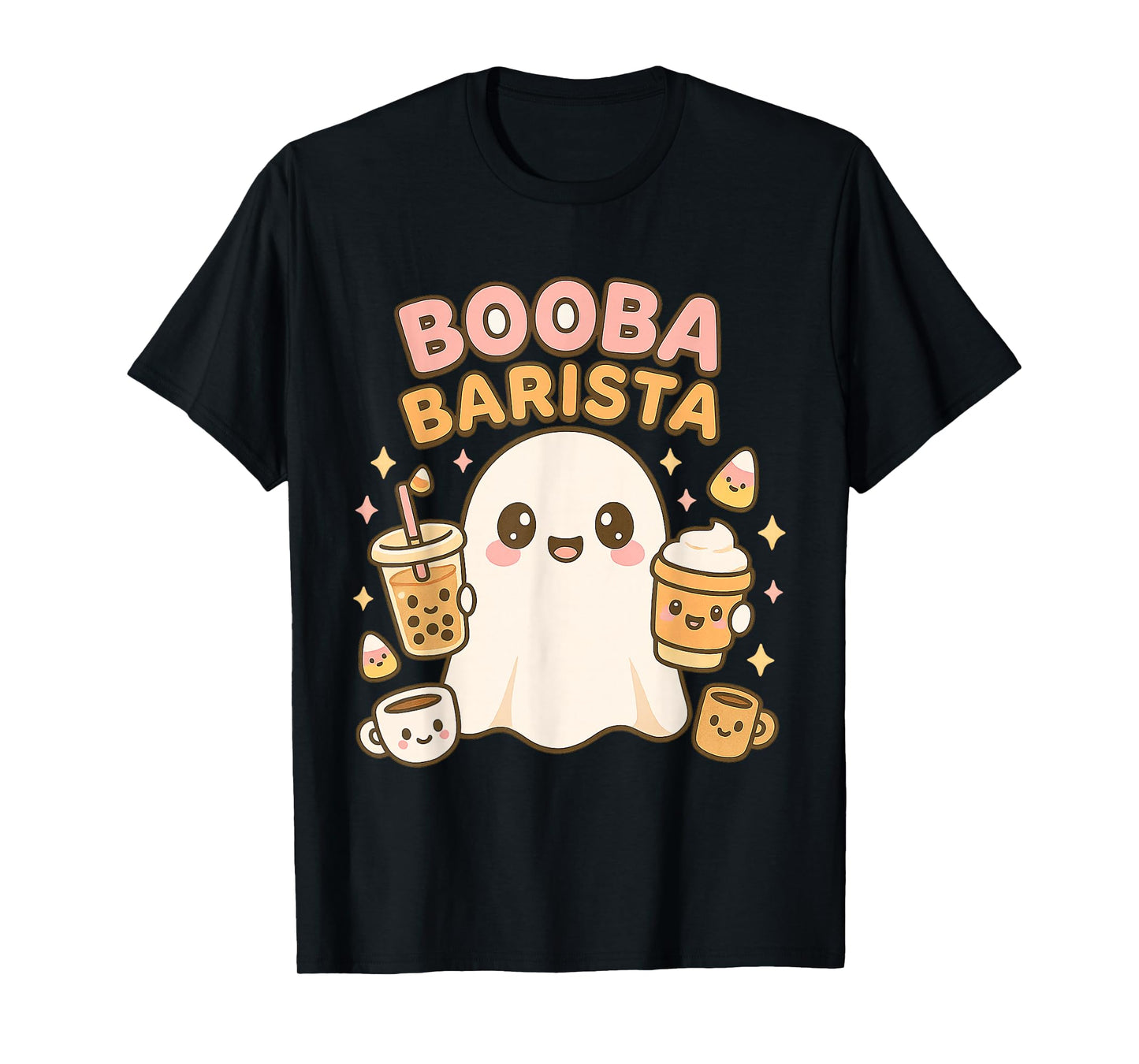 Boorista Barista Ghost Coffee Halloween Spooky Season Funny T-Shirt