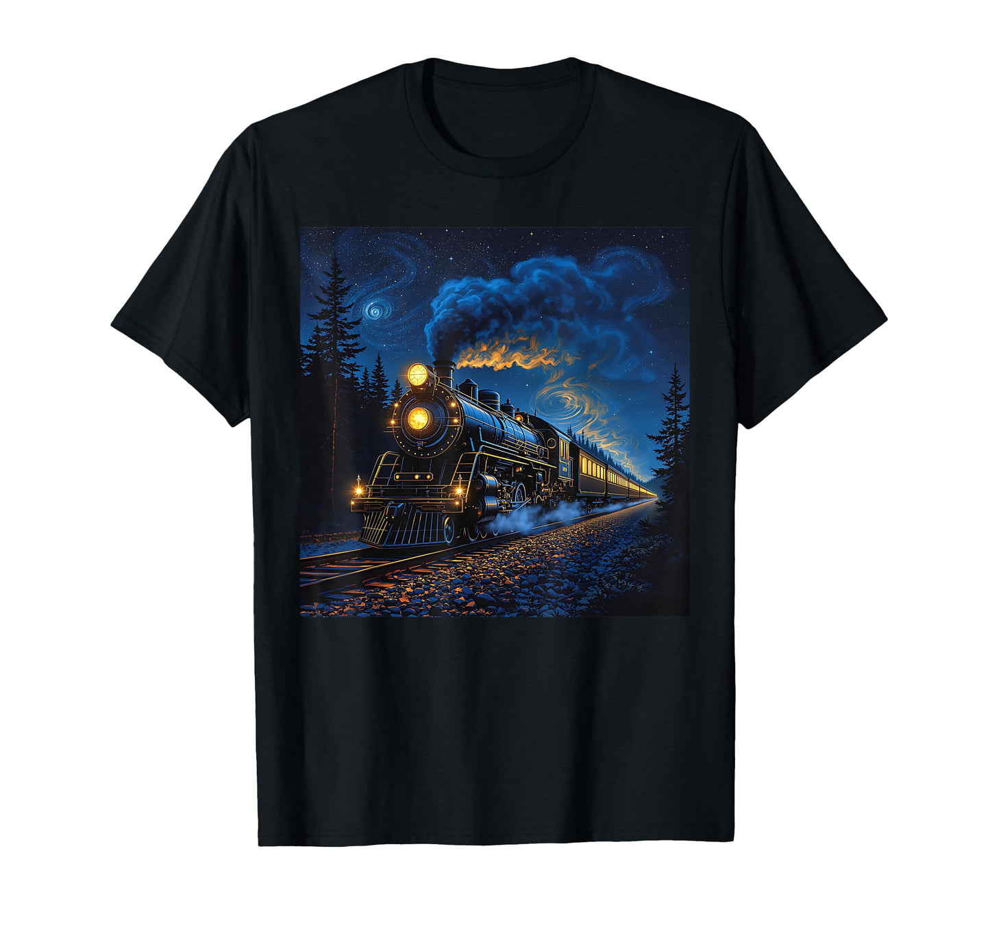 Steam Engine Train Graphic for Men Boys T-Shirt