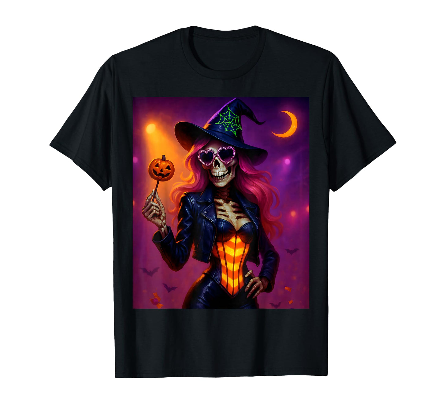 Skeleton Witch Halloween for Women T-Shirt