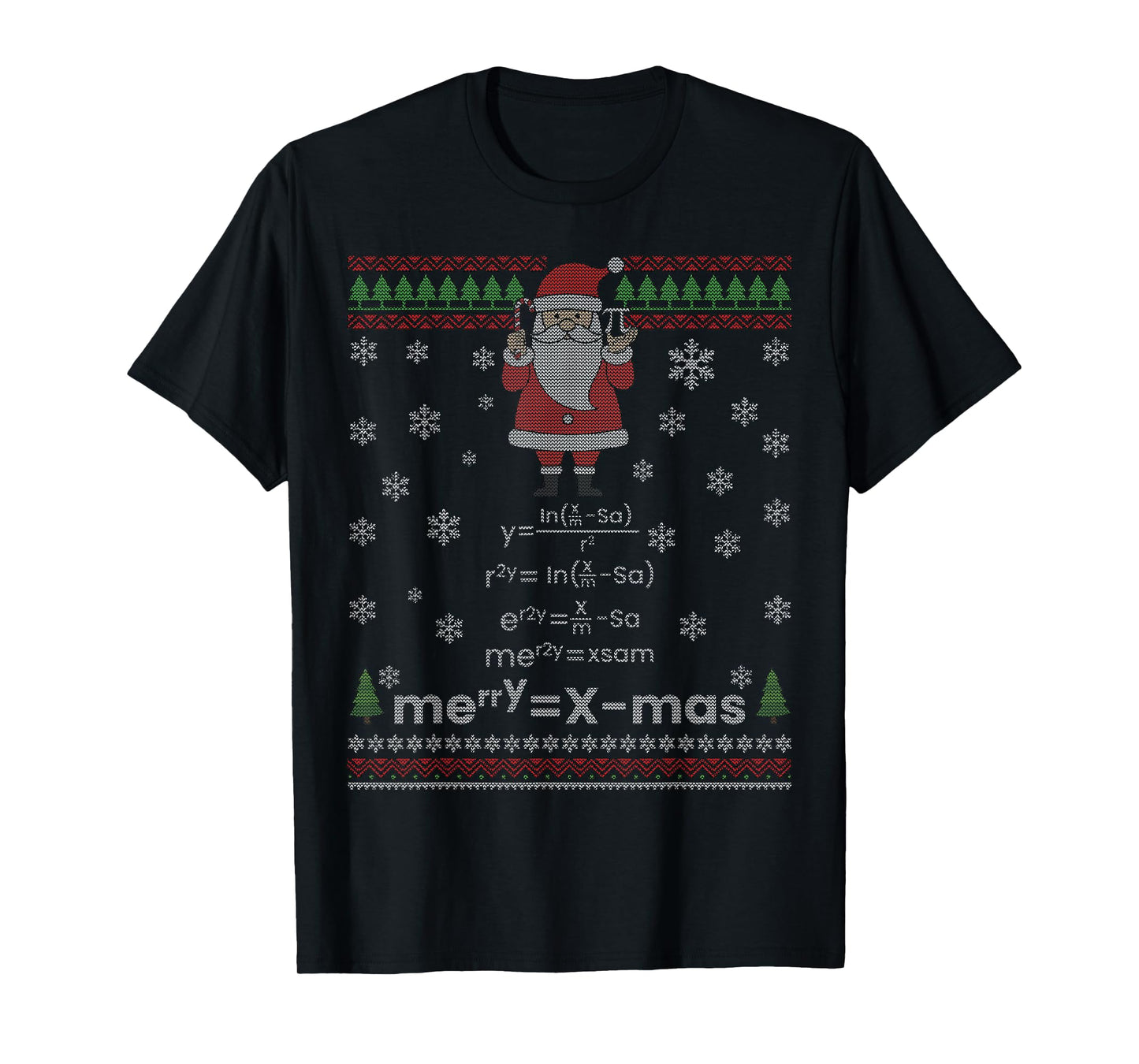 Santa Math Happy Christmas Funny Ugly Christmas T-Shirt