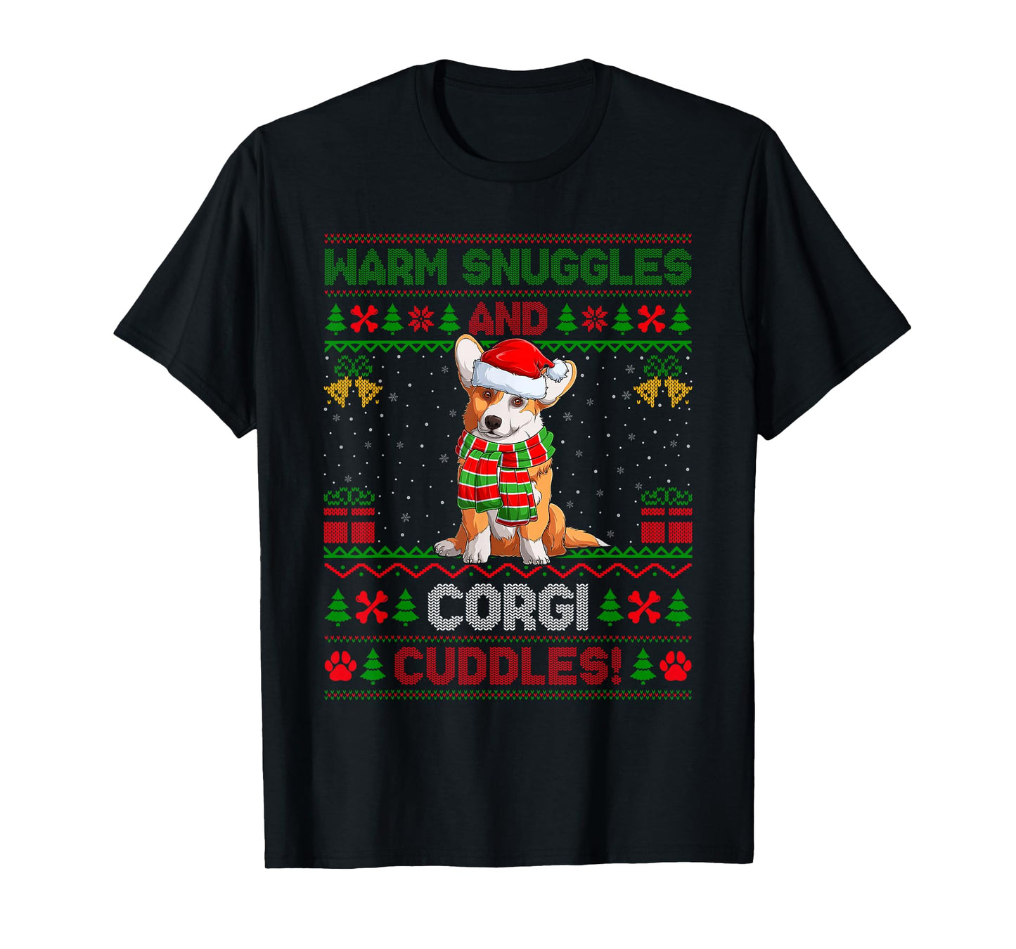 Corgi Dog Ugly Christmas Sweaters Funny Pet Dog Lover Xmas T-Shirt