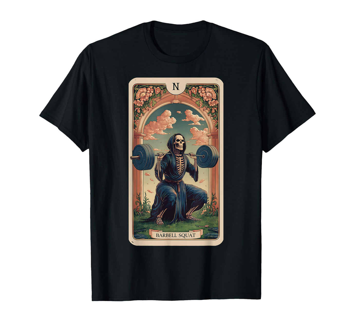 Funny Tarot Card Barbell Squat Gym Workout Tarot Card T-Shirt