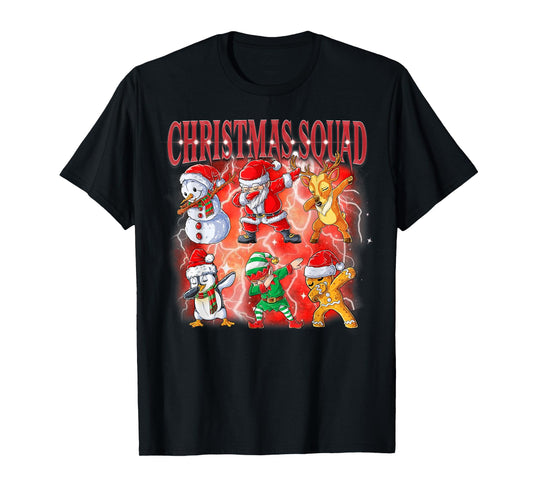 Dabbing Santa Elf Friends Christmas Family Christmas Squad T-Shirt