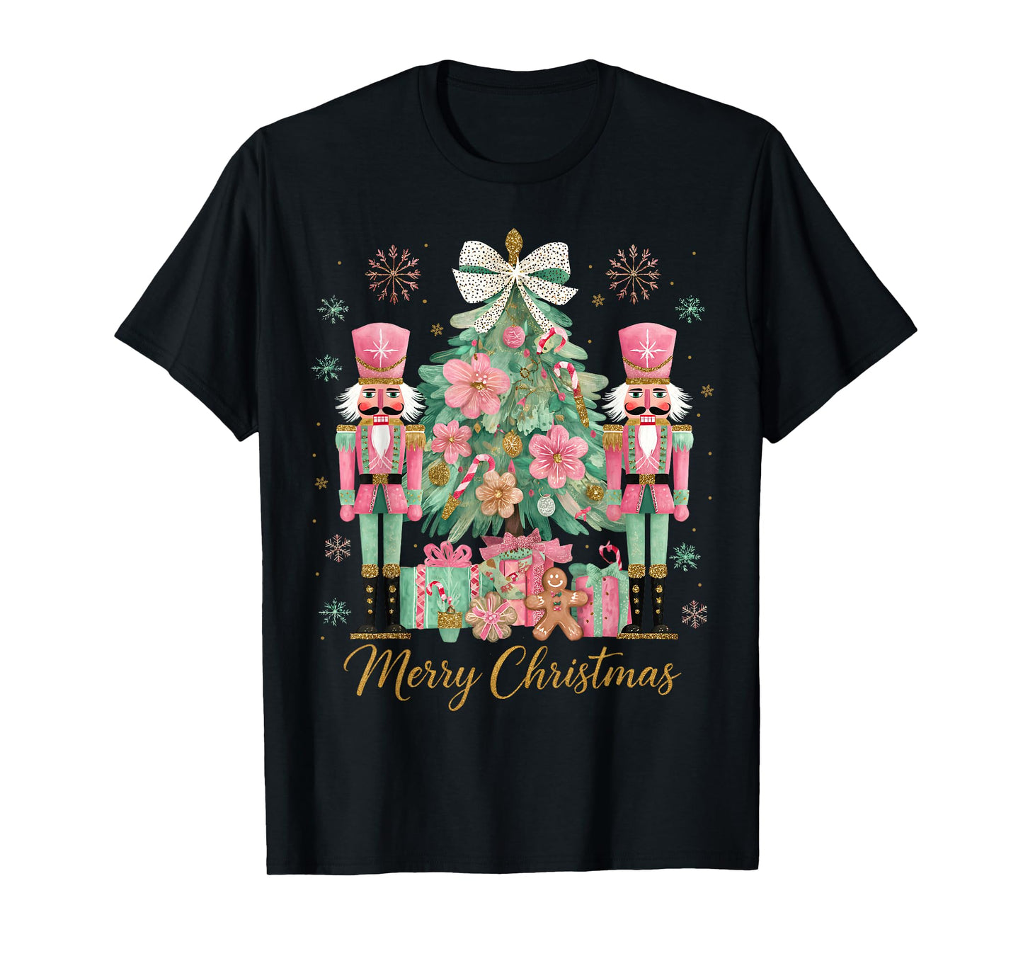 Nutcracker Merry Christmas Tree Ballet Dance Women Kids Girl T-Shirt