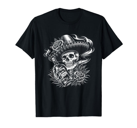 Mexico Vintage Skeleton Tequila Dia De Los Muertos Mexican T-Shirt