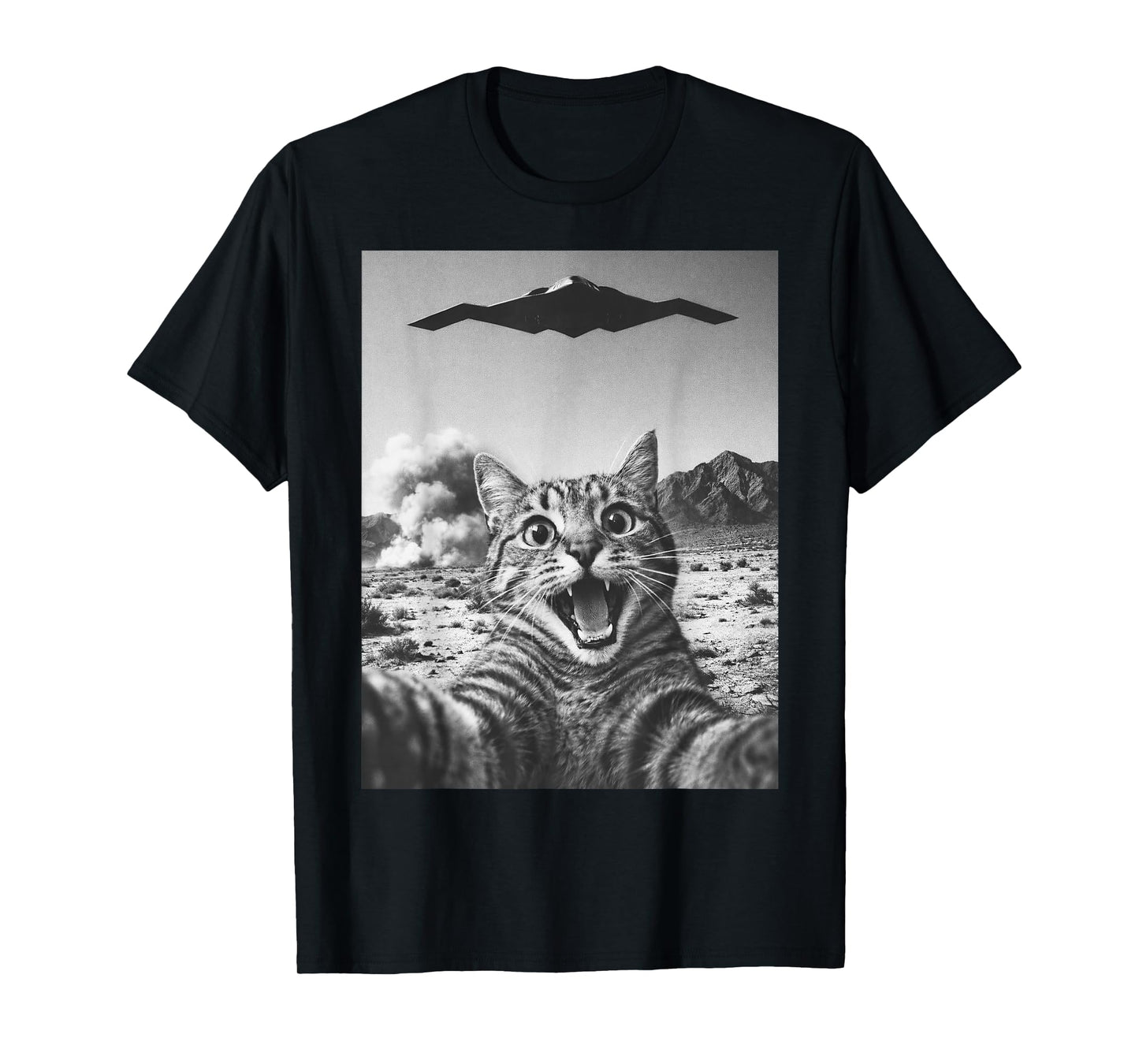 Cat Selfie Funny Operation Epic Fury Cat Meme T-Shirt - T-Shirt | Black
