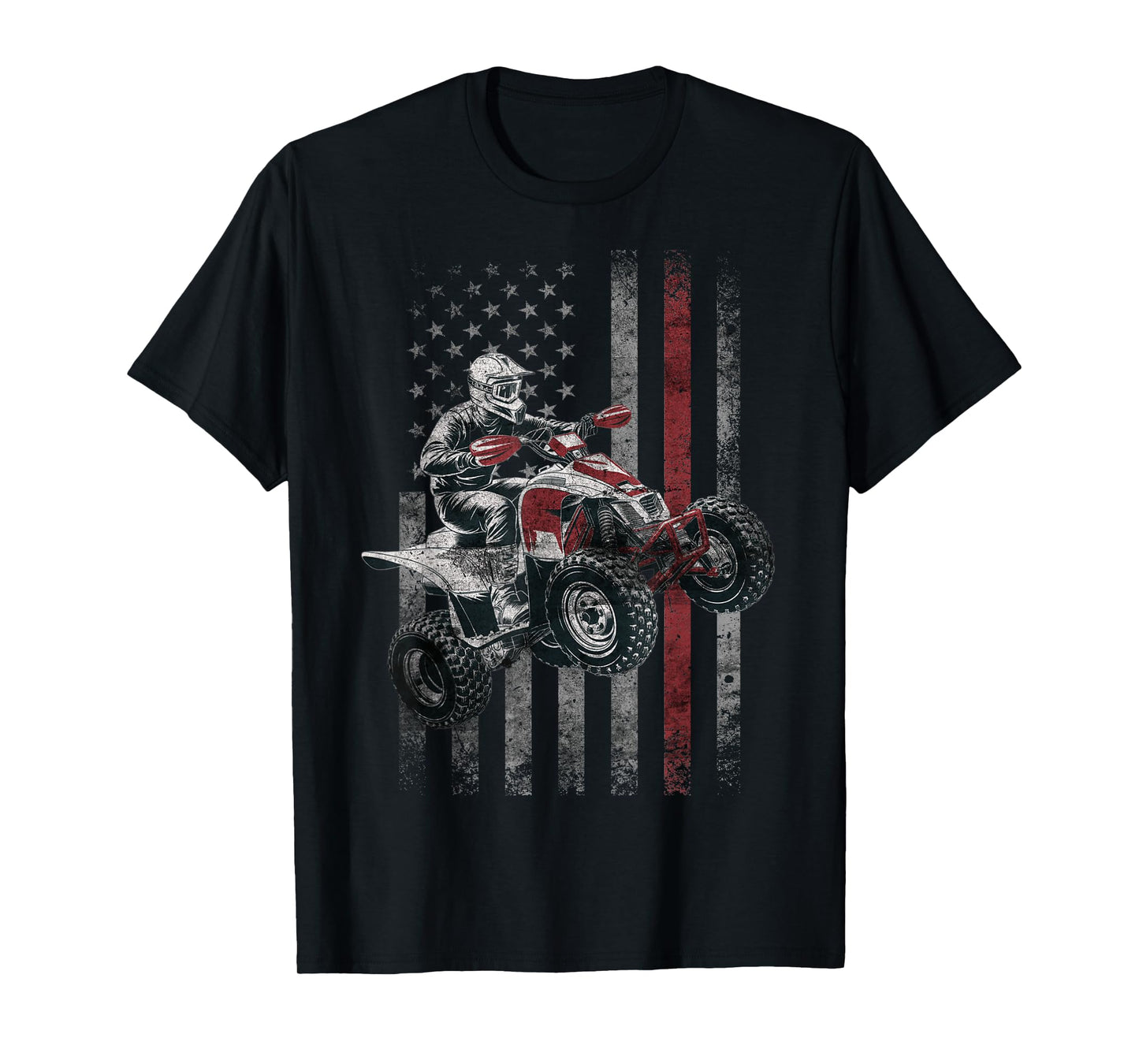 Vintage American Flag ATV Racing 4 Wheeler Dirt Bike ATV T-Shirt