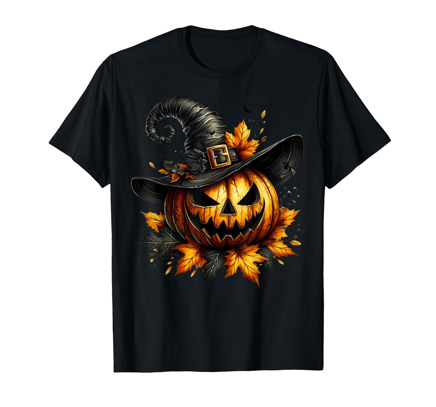 Witchy Jack O Lantern in Witch Hat Pumpkin Halloween Lover T-Shirt