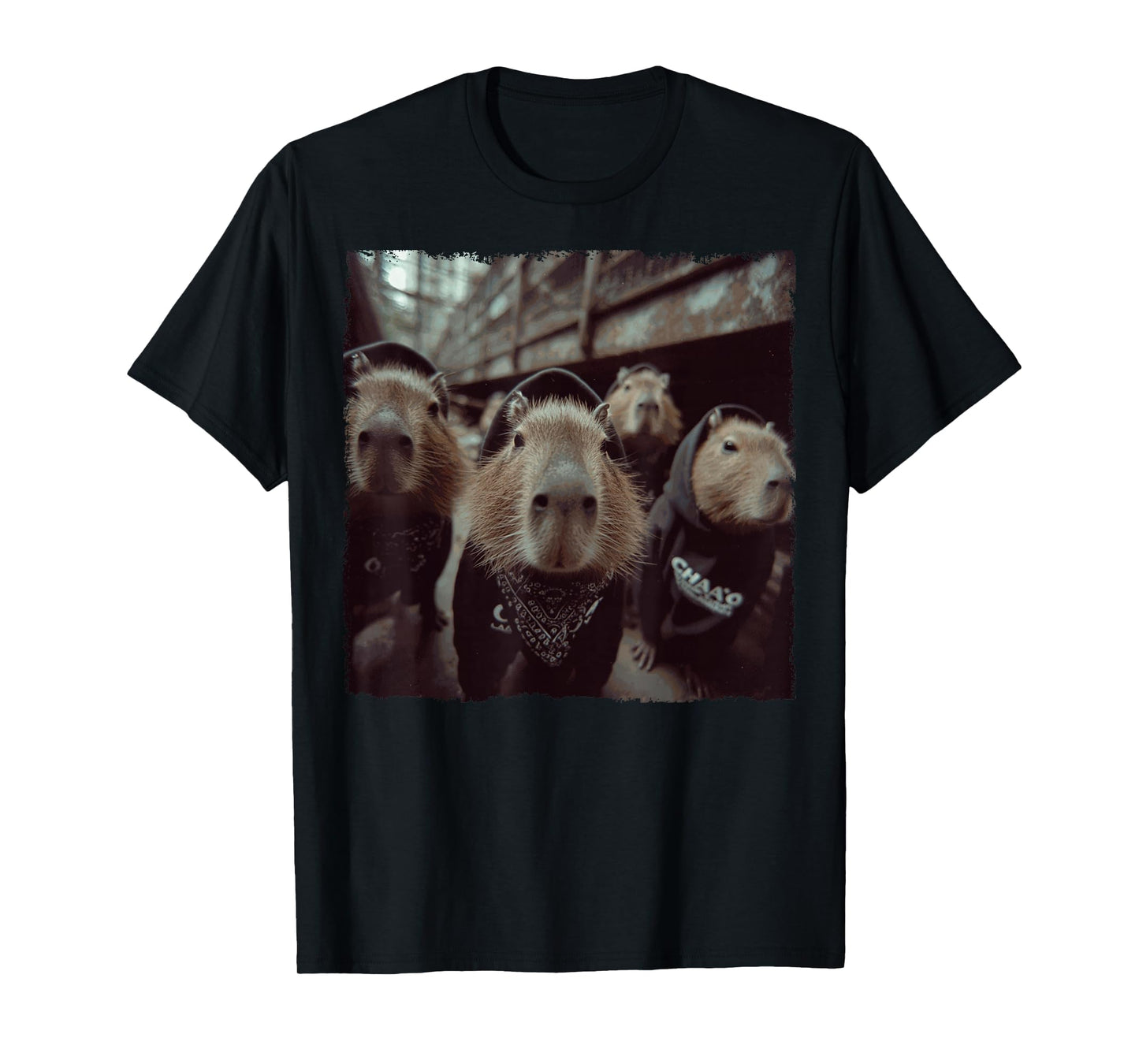 Funny Graphic Capybara Gangster Funny T-Shirt
