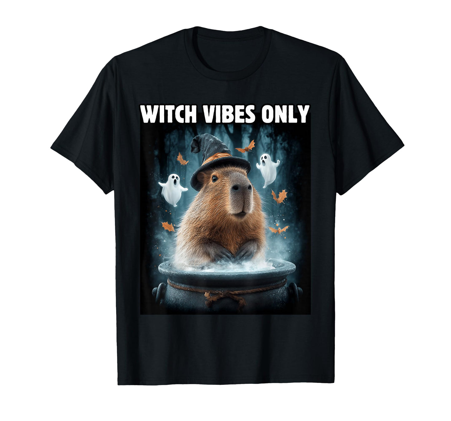 Funny Halloween Witch Capybara T-Shirt