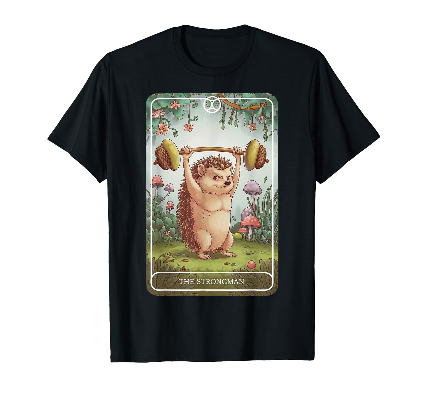 Tarot Card Hedgehog Strongman Lifting Workout Gym Fitness T-Shirt