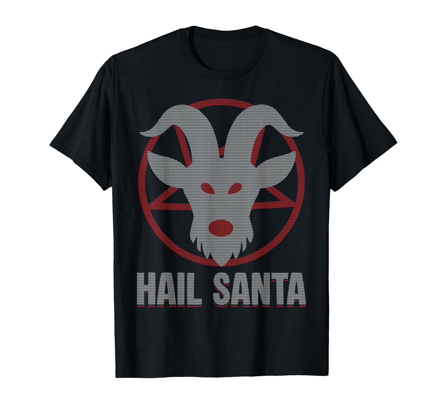 Hail Santa Heavy Pagan Solstice Gothic Metal Ugly Christmas T-Shirt
