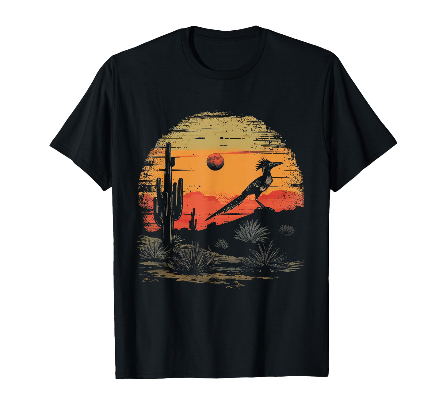 Roadrunner Bird Desert Landscape Cactus Arizona Texas Nevada T-Shirt