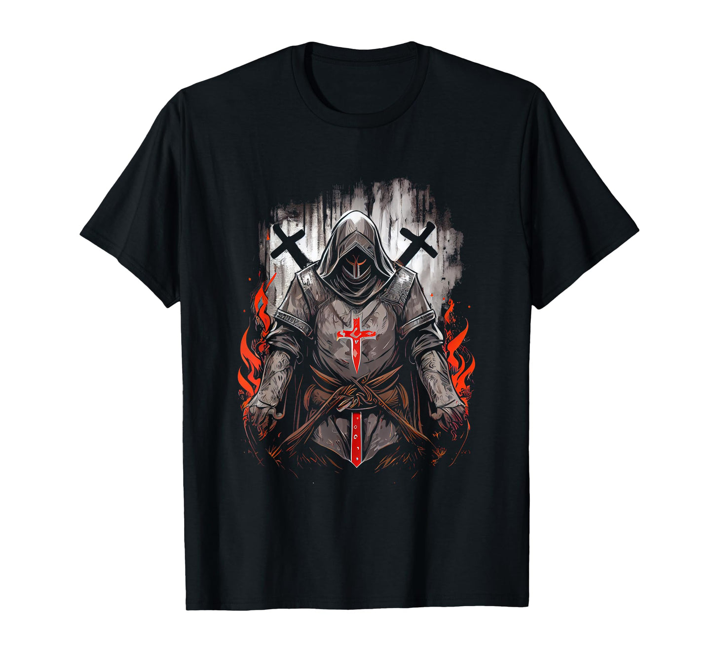 Knight Templar Kneeling Crusader Templar Warrior Of Christ T-Shirt