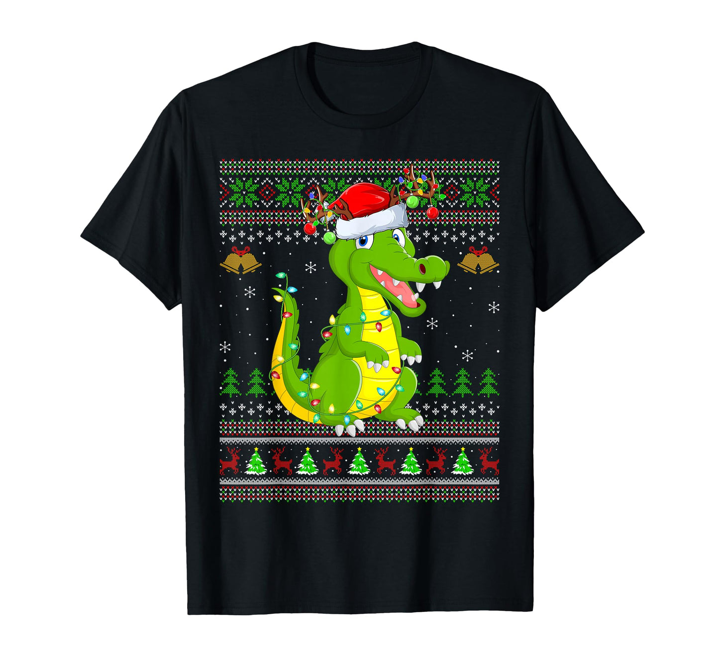 Crocodile Alligator Ugly Christmas Sweaters Santa Cute Xmas T-Shirt