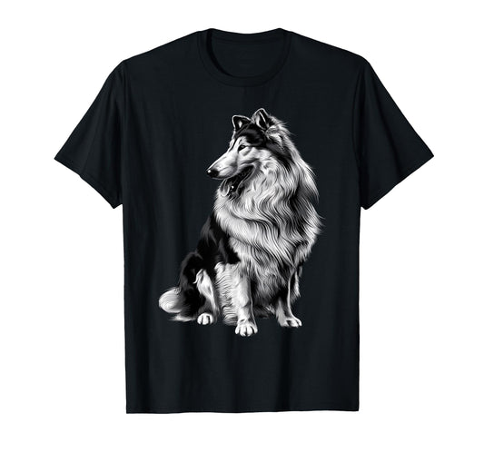Cute Animal Paw Dog Mom Vintage Pet Lover Funny Rough Collie T-Shirt