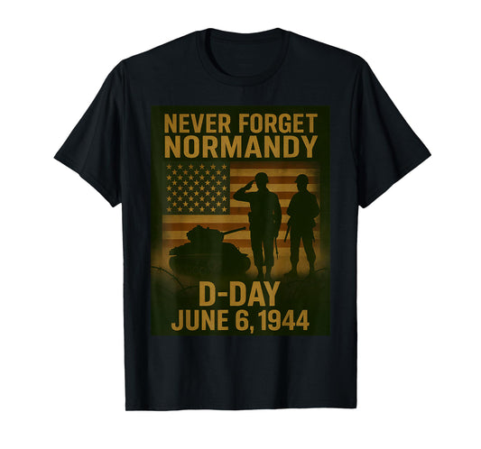 D-Day 81st Anniversary Normandy 1944 Military Tribute Men T-Shirt