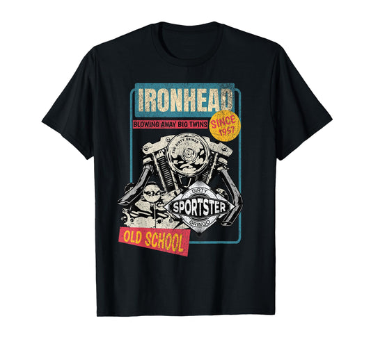 Ironhead Old School HD Pin Up Retro Motorcycle Sportster Hot T-Shirt