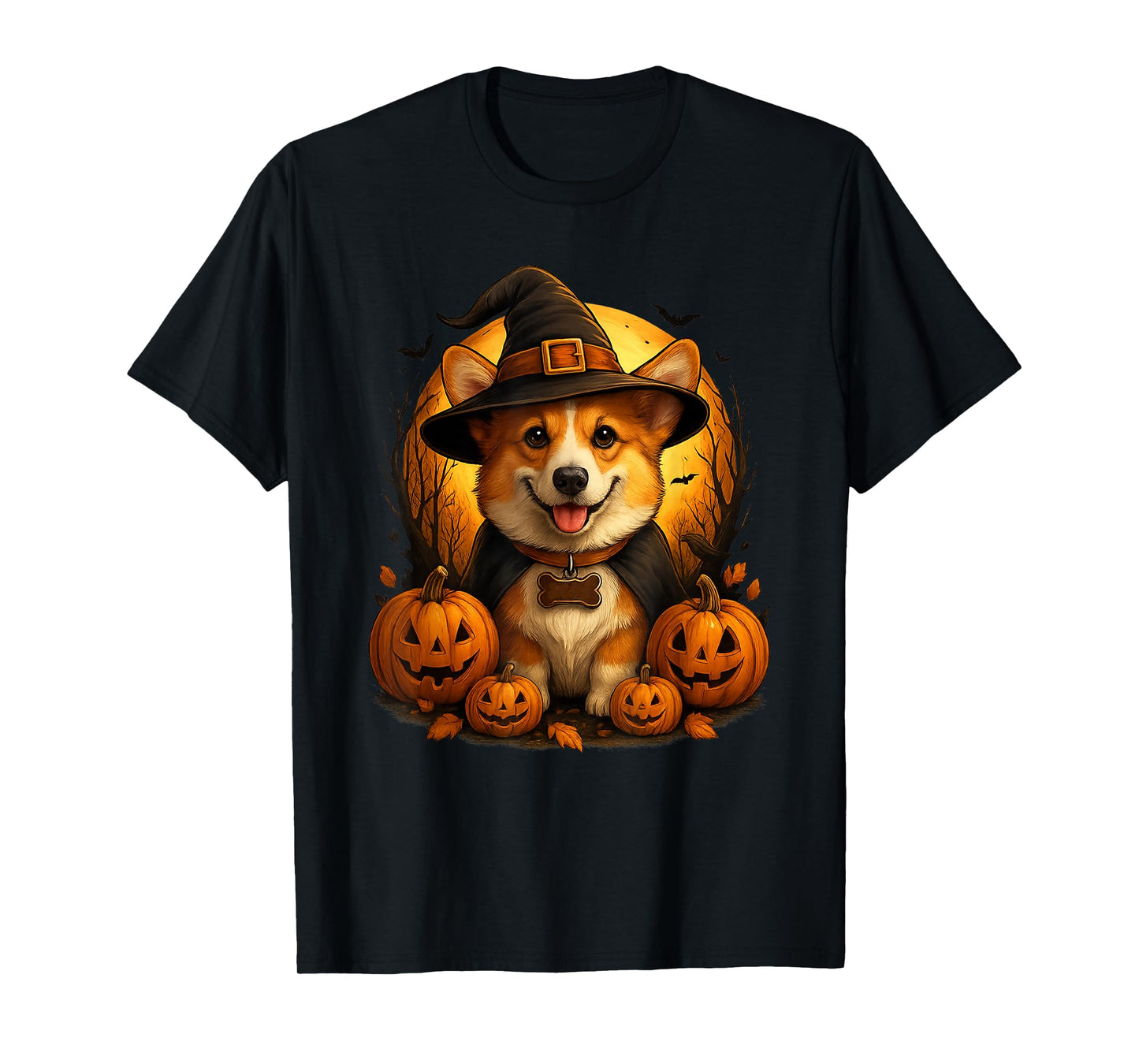 Corgi Halloween Witch Dog Pumpkin Fall Dog Lovers T-Shirt