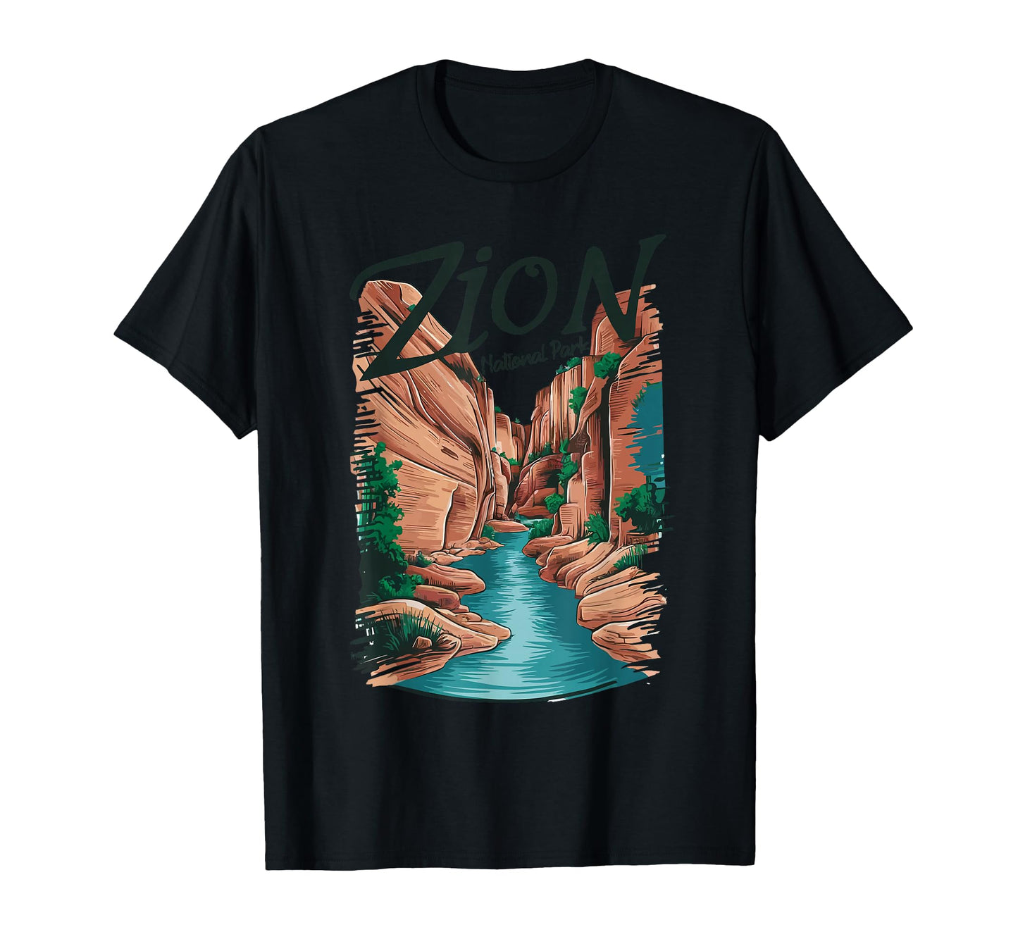 Retro Zion National Park The Narrows Vintage Womens Mens T-Shirt
