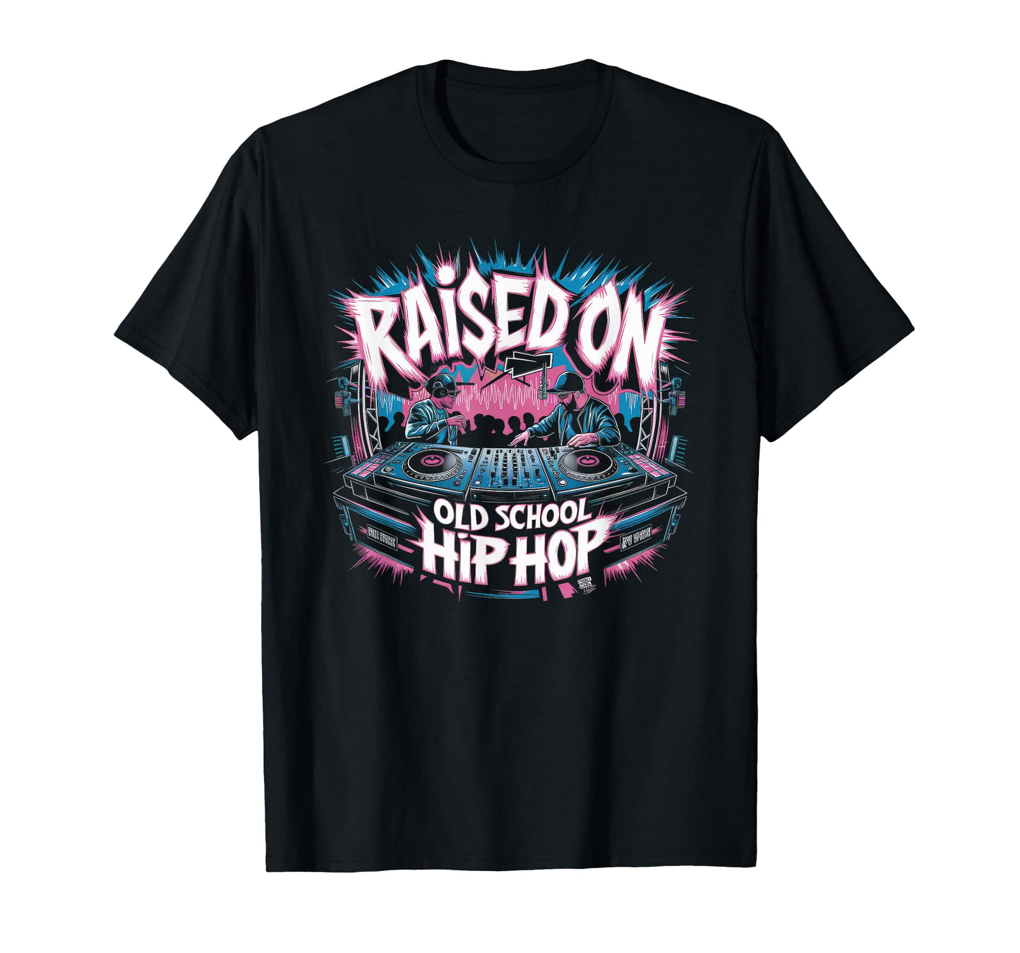RAISED ON OLD SCHOOL Graffiti Rap HIP HOP Tshirt Cassette T-Shirt