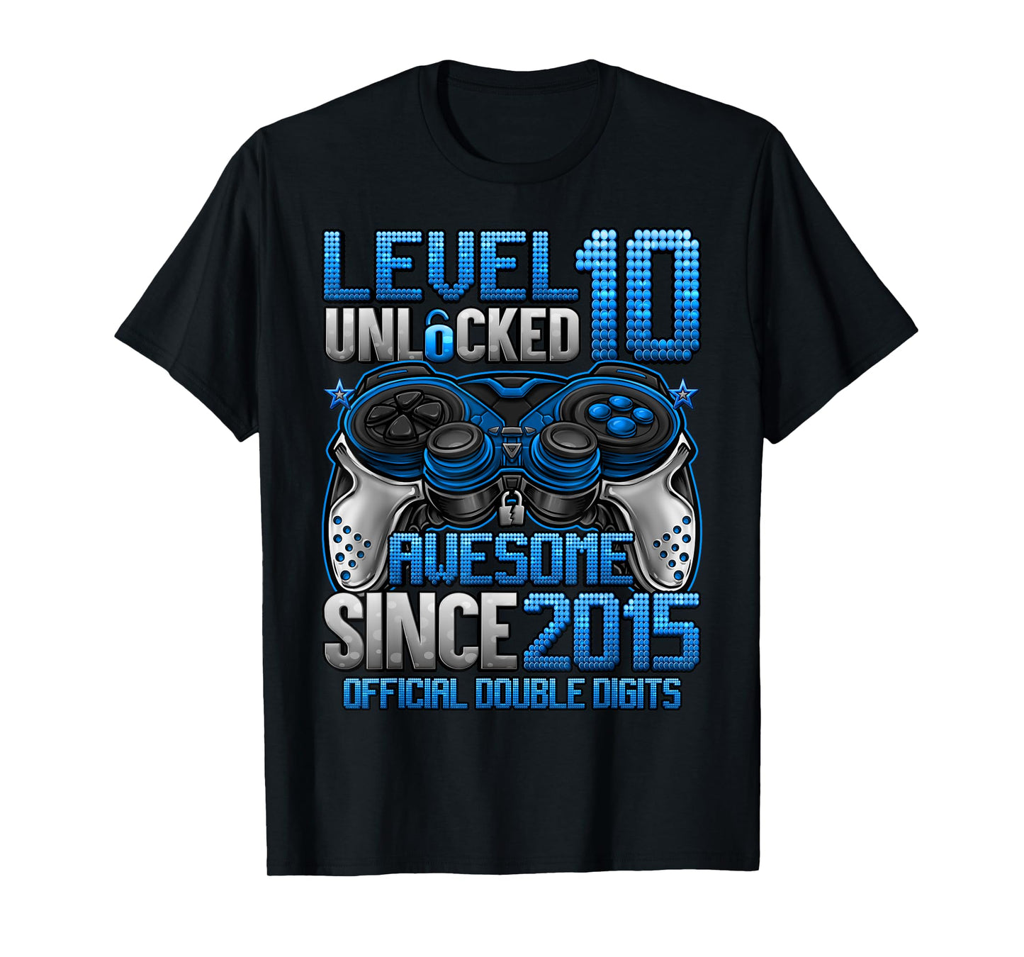 Official Double Digits Level 10 Unlocked 10th Birthday Boy T-Shirt