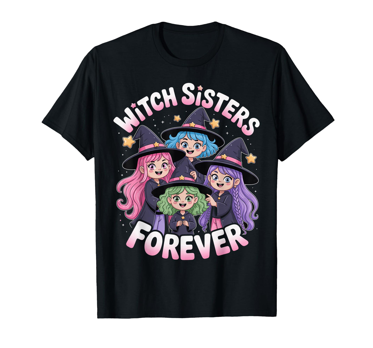 Witch Sisters Forever Matching Halloween Sorority Bestie BFF T-Shirt