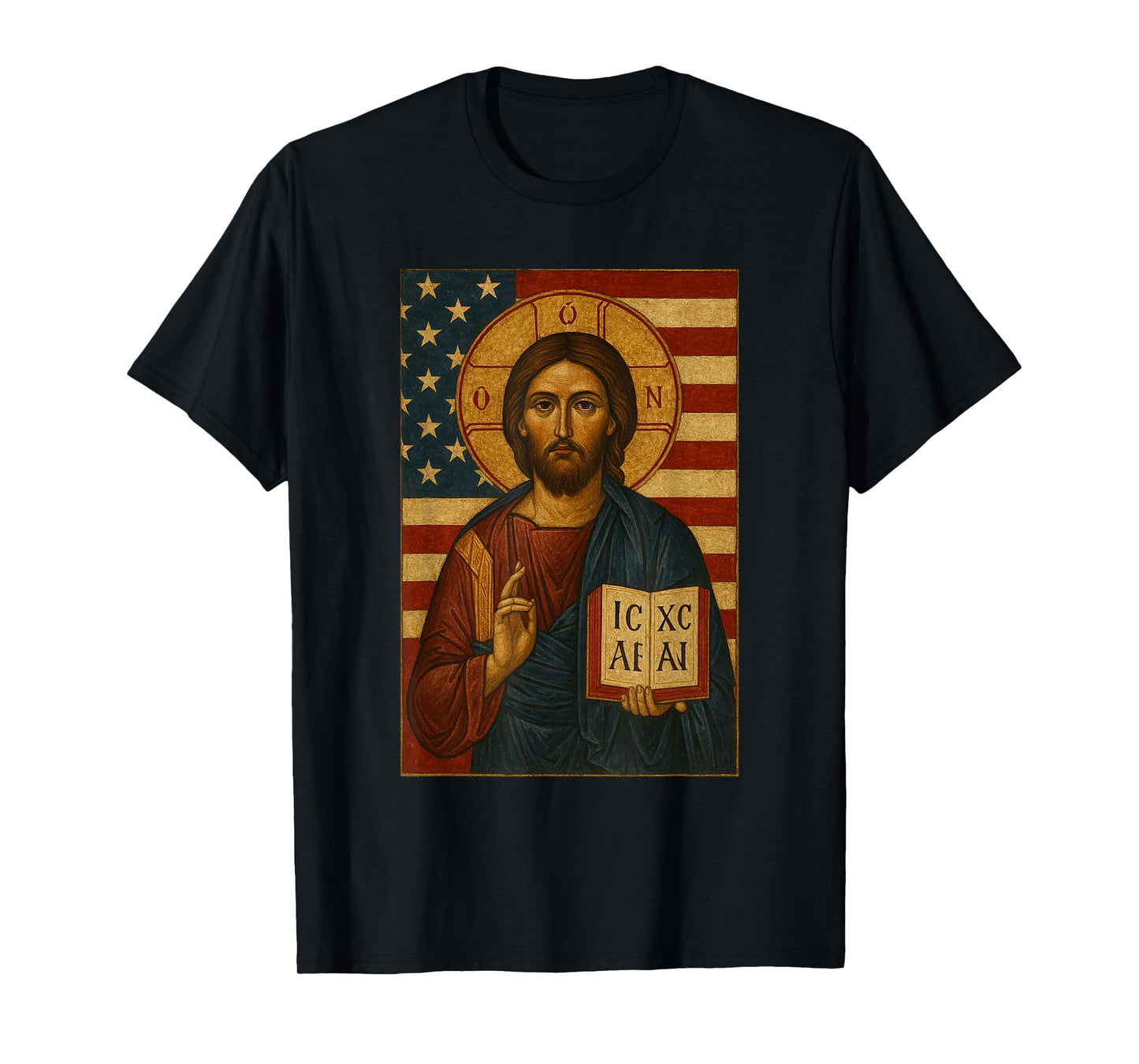 USA Loving Christian Jesus Christ Icon - Orthodox Catholic T-Shirt
