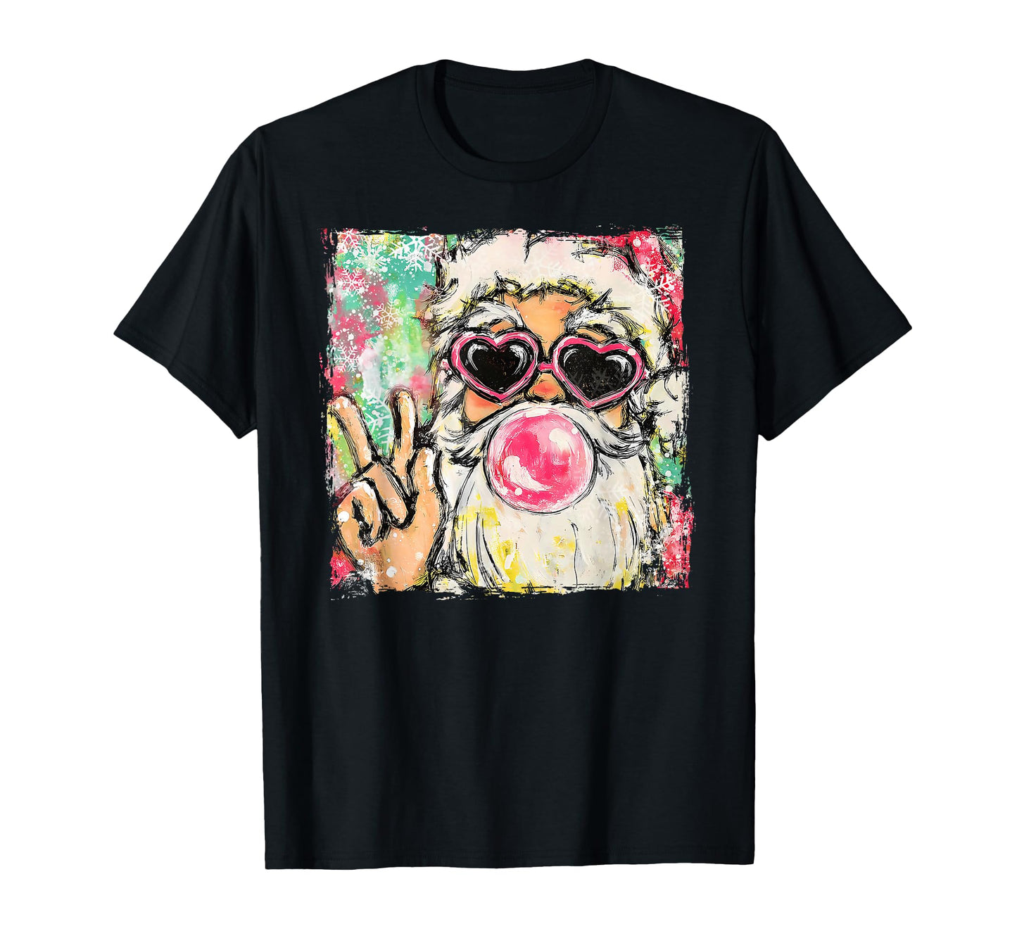 Coquette Santa Christmas Bubble Gum Sunglasses Xmas Holiday T-Shirt