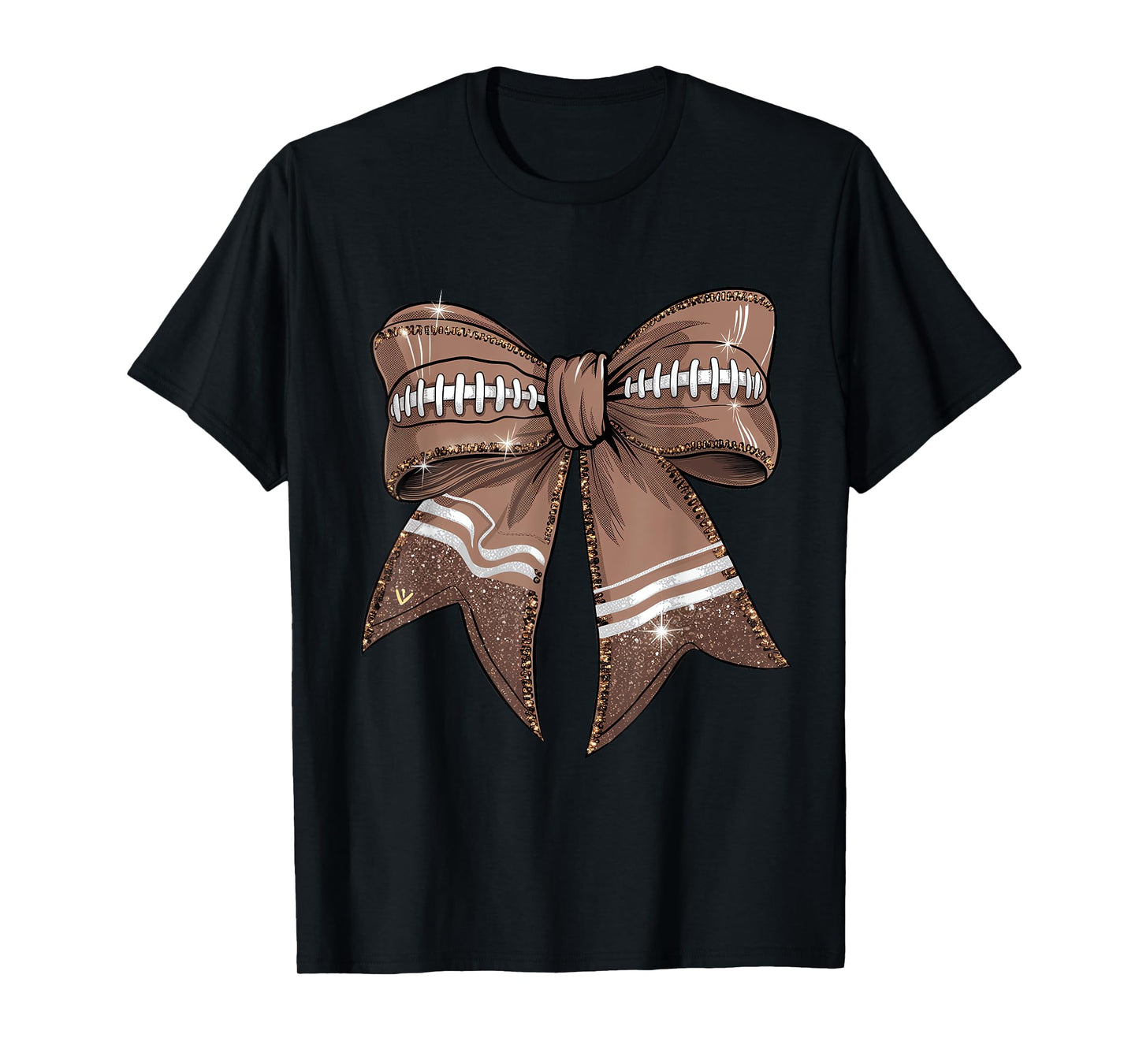 Coquette Bow Pumpkin American Football Thanksgiving Autumn T-Shirt
