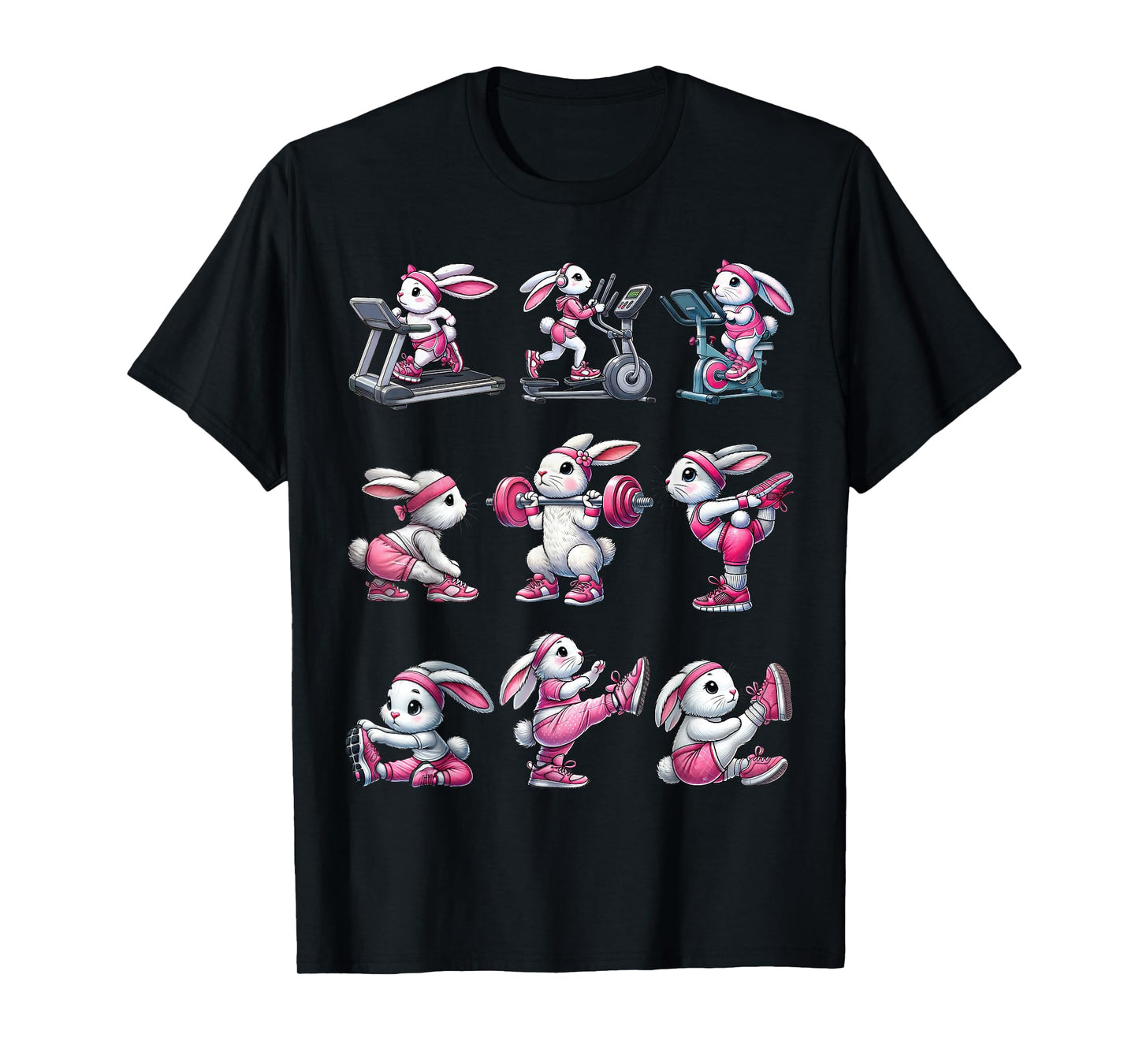 Easter Bunny Fitness Collection Gym Workout Weightlifting T-Shirt