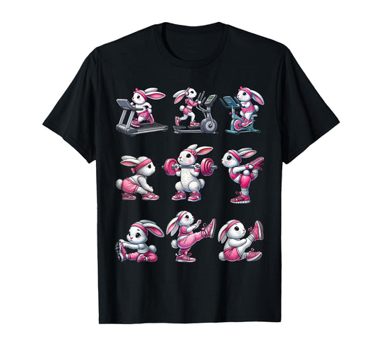 Easter Bunny Fitness Collection Gym Workout Weightlifting T-Shirt