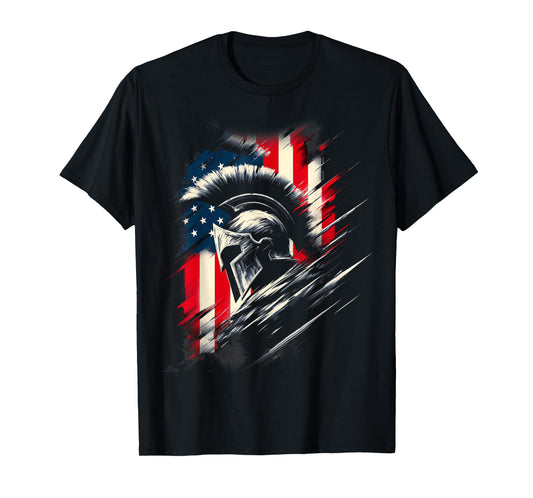 Spartan Patriotic Molon Labe American flag Spartan USA Greek T-Shirt