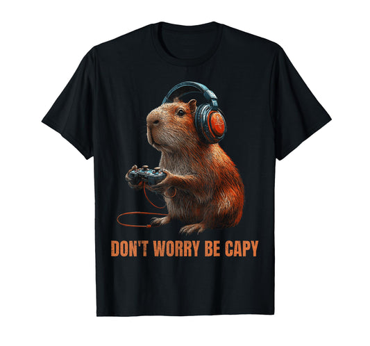 Capybara Don'T Worry Be Capy Video Game Funny Retro Vintage T-Shirt