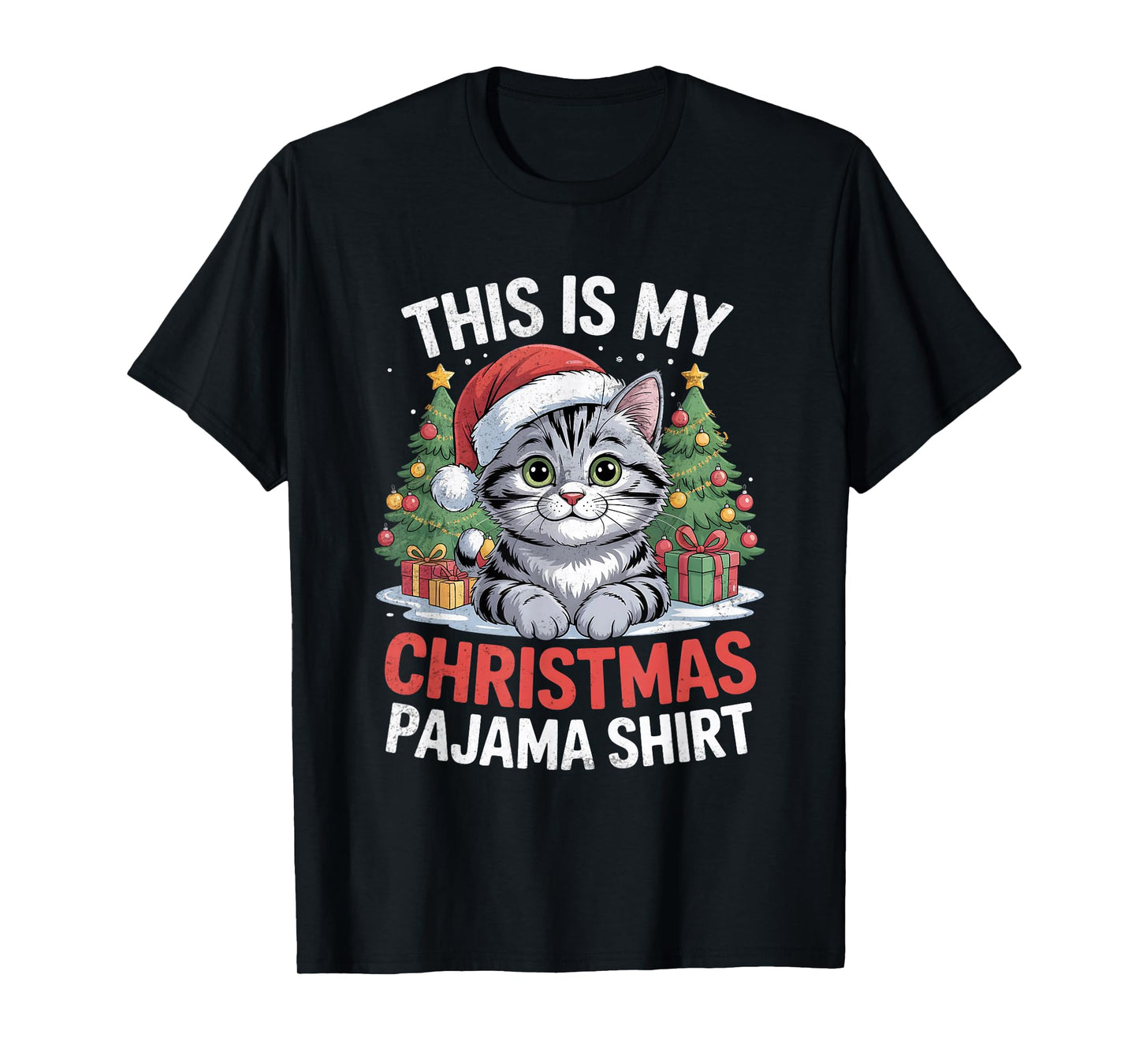 Cat This is My Christmas Pajama T-Shirt