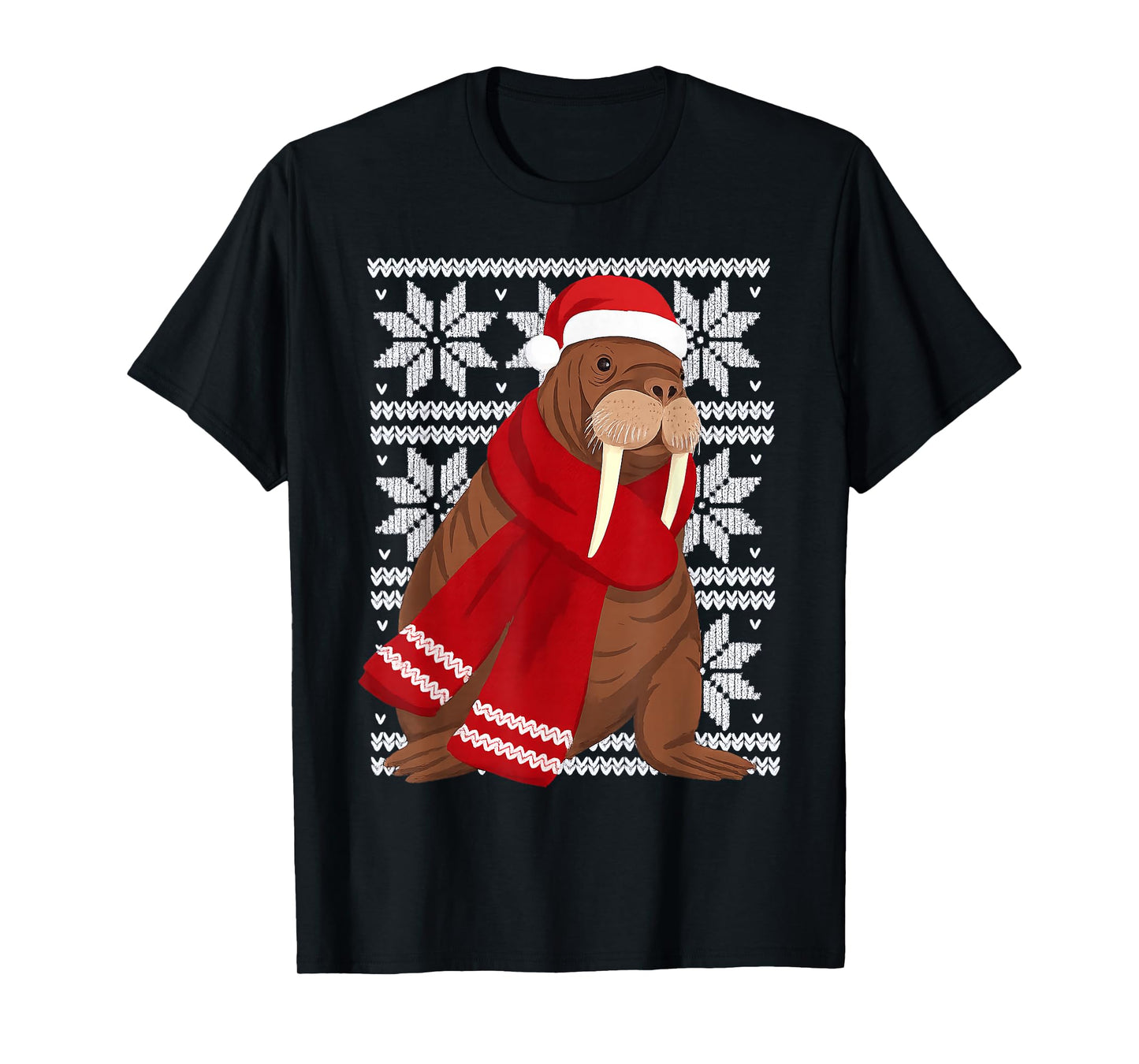 Walrus Ugly Christmas Holiday Animal Lover T-Shirt