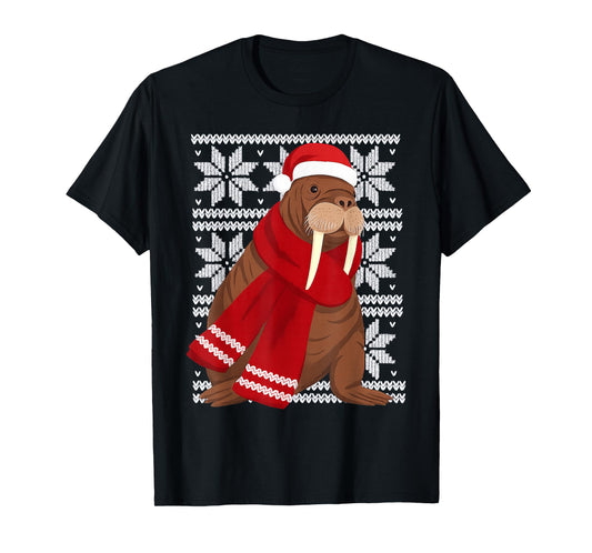Walrus Ugly Christmas Holiday Animal Lover T-Shirt