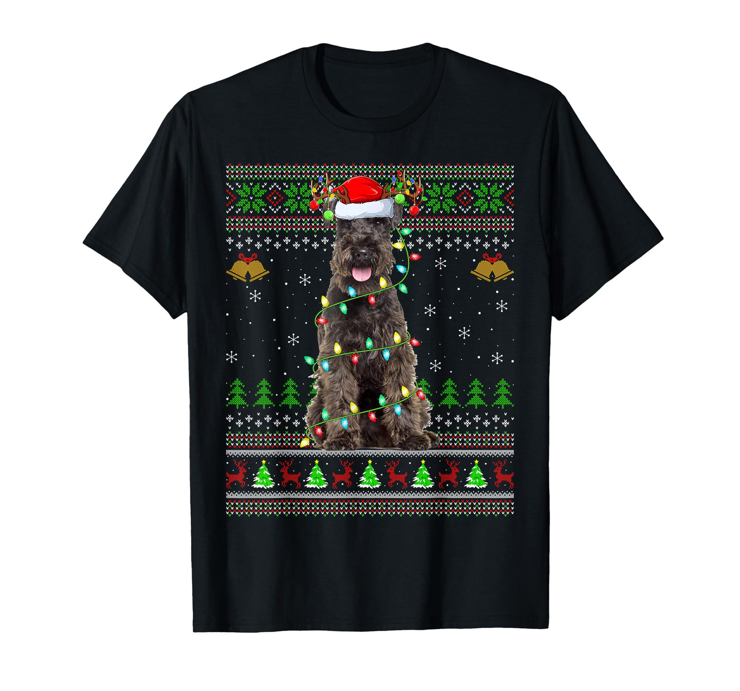 Schnauzer Dog Ugly Christmas Sweaters Holiday Santa Xmas T-Shirt